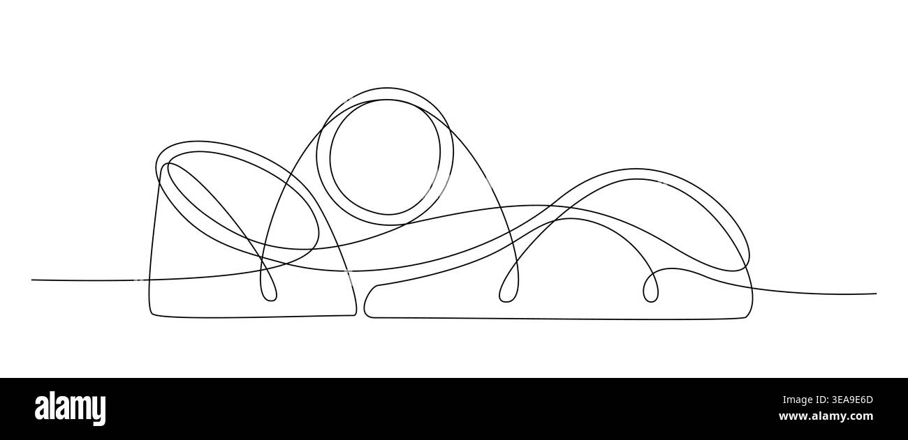 Roller Coaster One Line Illustration Stock Vector