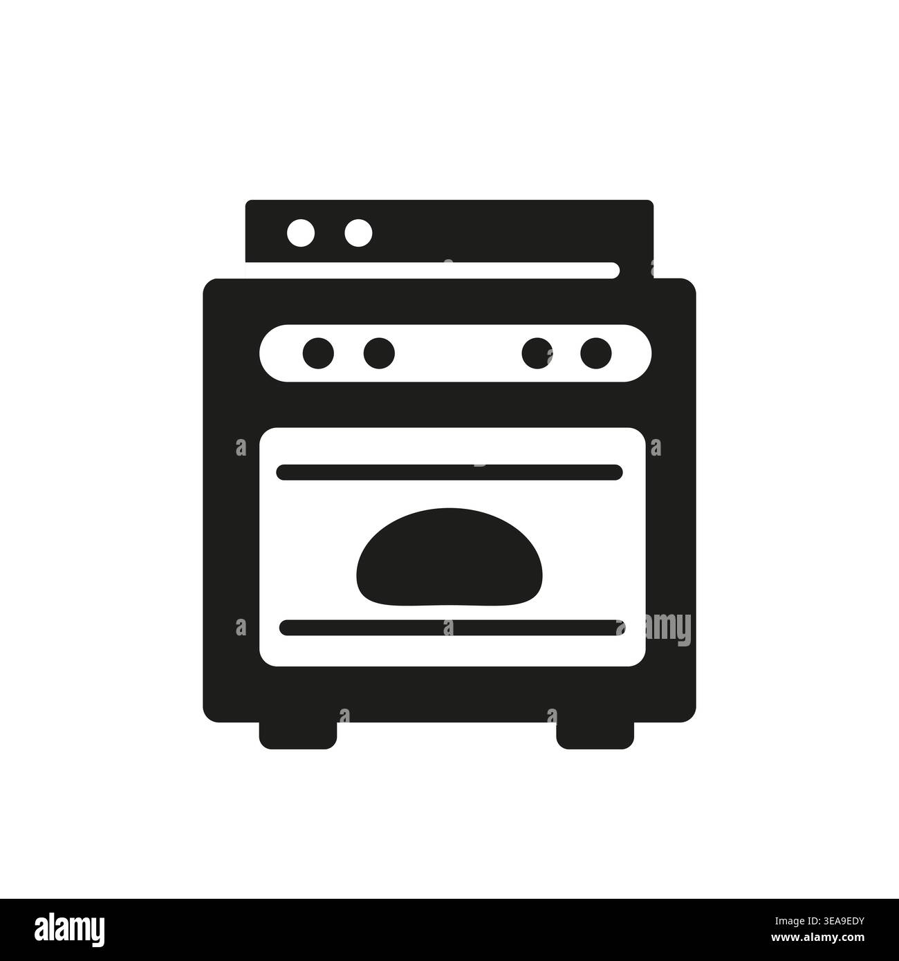 Kitchen Oven With Bread Icon Stock Vector