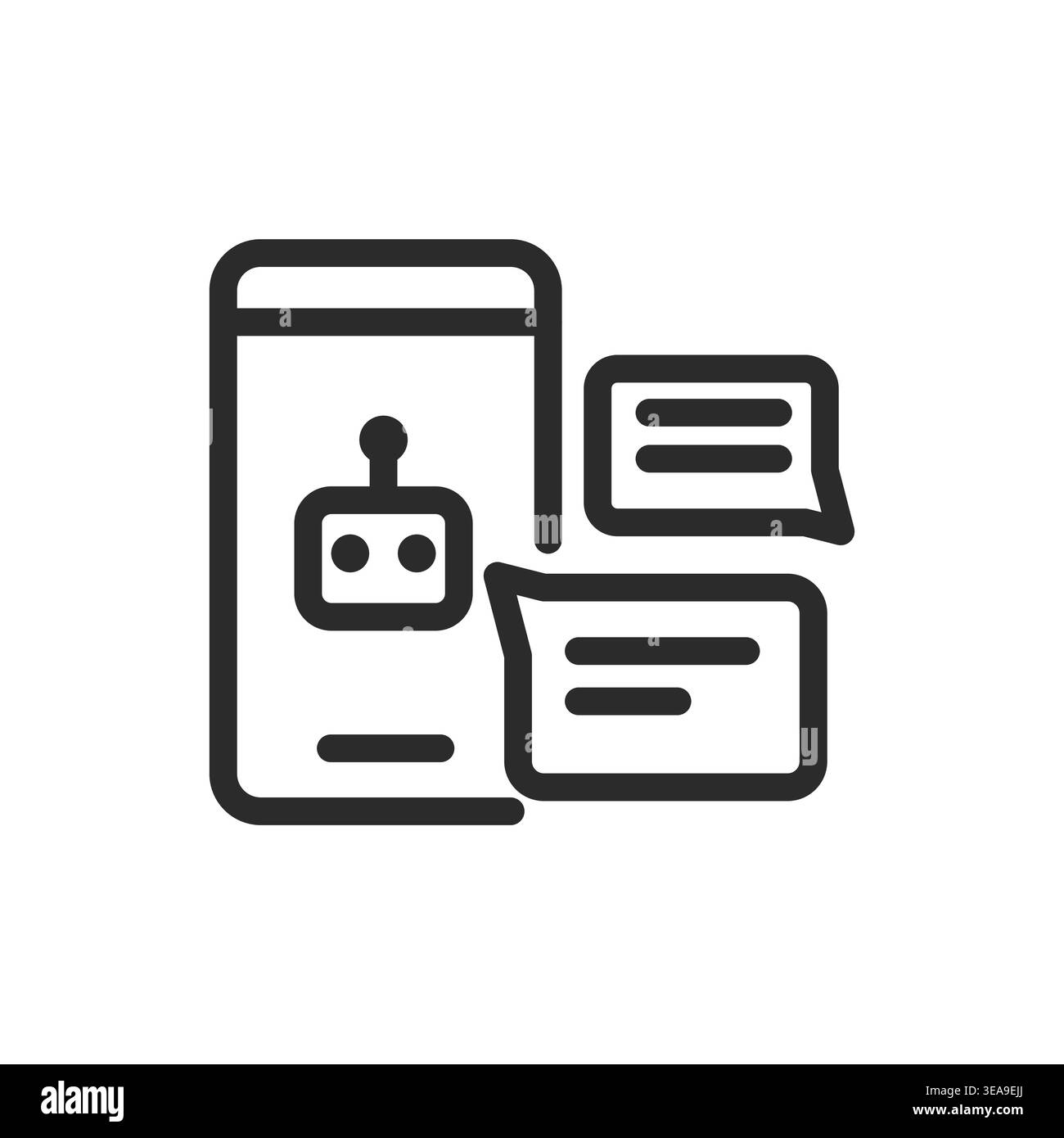 Chatbot Mobile App Icon Stock Vector