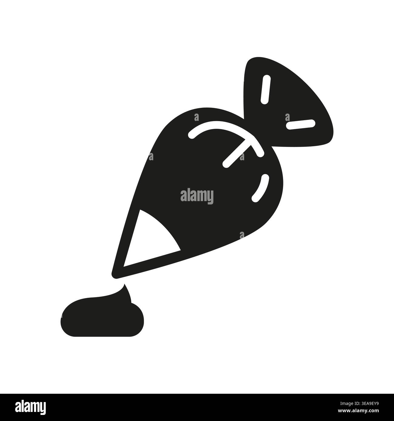 Piping Bag With Cream Icon Stock Vector