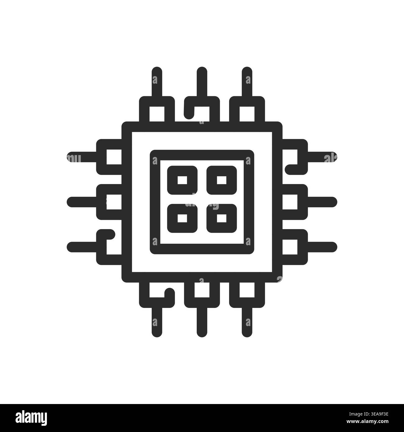 Microchip Processor Icon Stock Vector