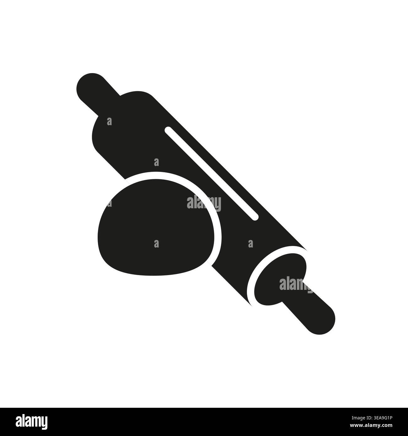 Rolling Pin And Dough Icon Stock Vector