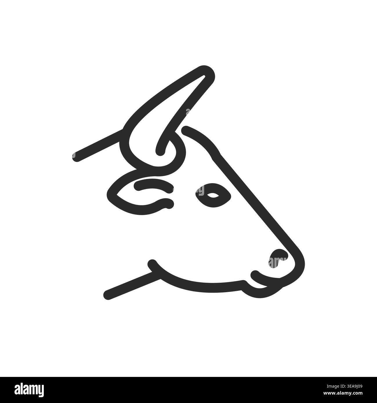 Cow Head Icon Stock Vector