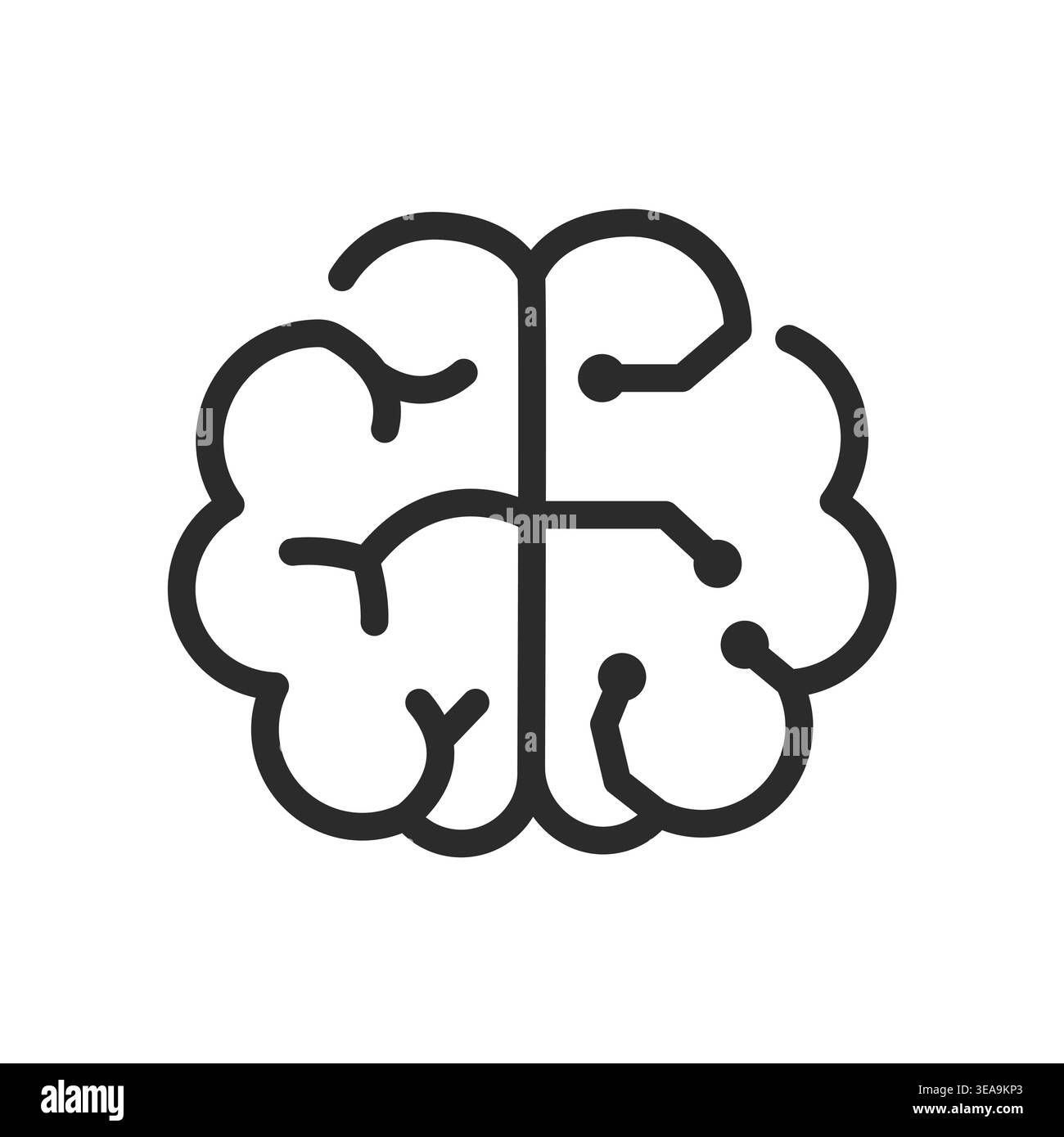 Artificial Intelligence Brain Icon Stock Vector