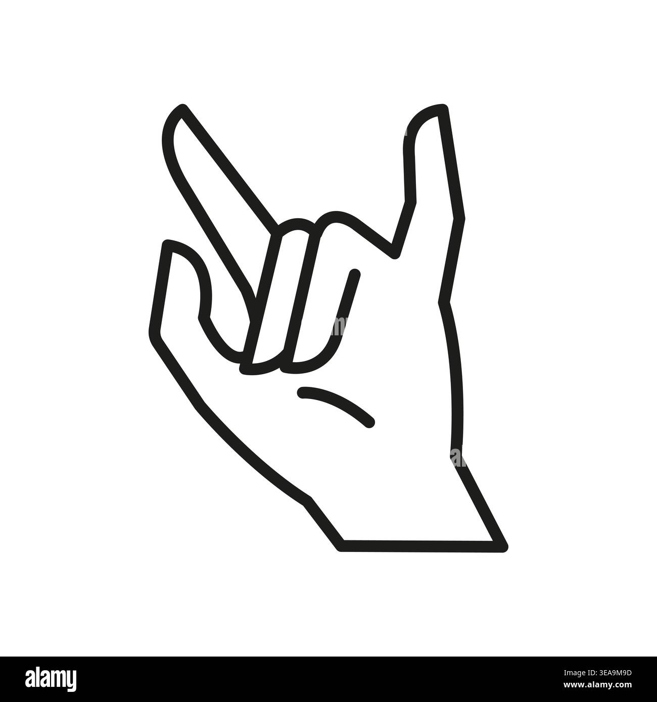 Rock Hand Gesture Icon Stock Vector