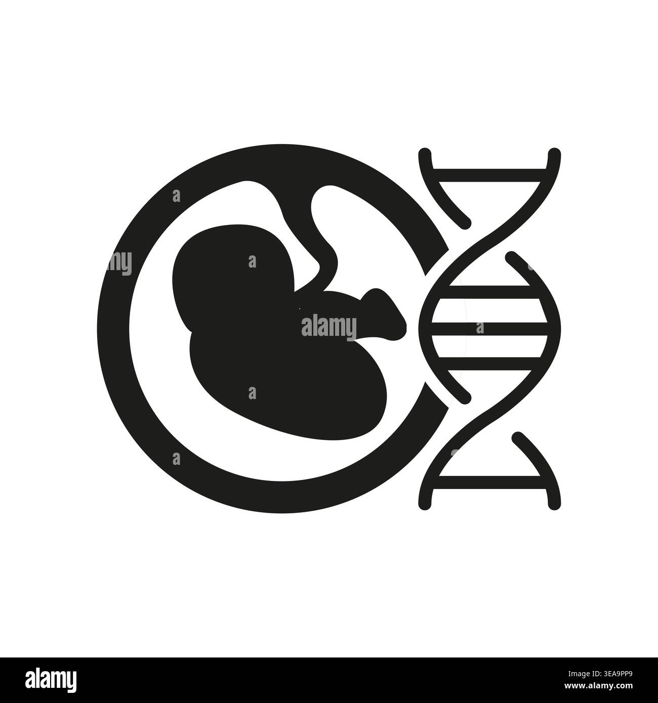 Genetic Testing Fetus DNA Icon Stock Vector