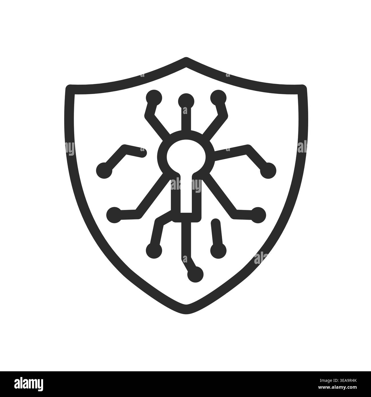 Cyber Security Shield Icon Stock Vector