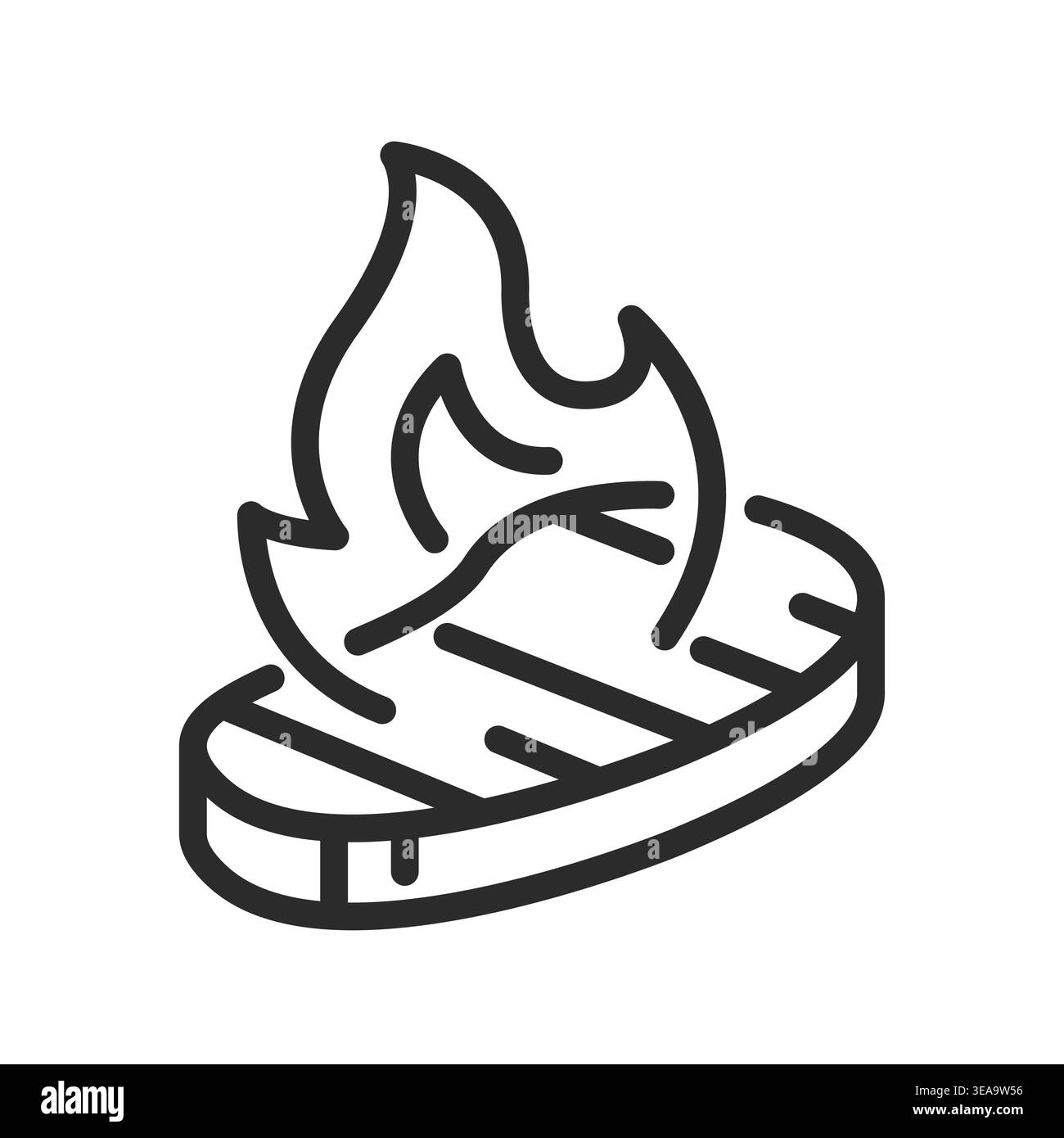 Grilled Steak Icon Stock Vector