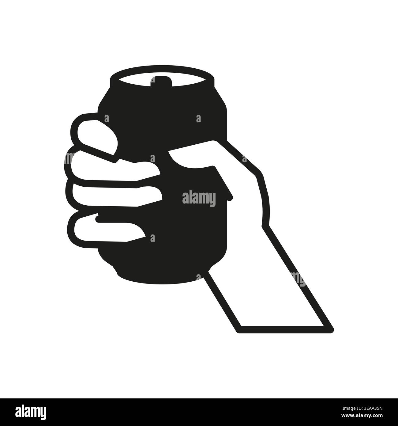 Hand Holding Can Icon Stock Vector