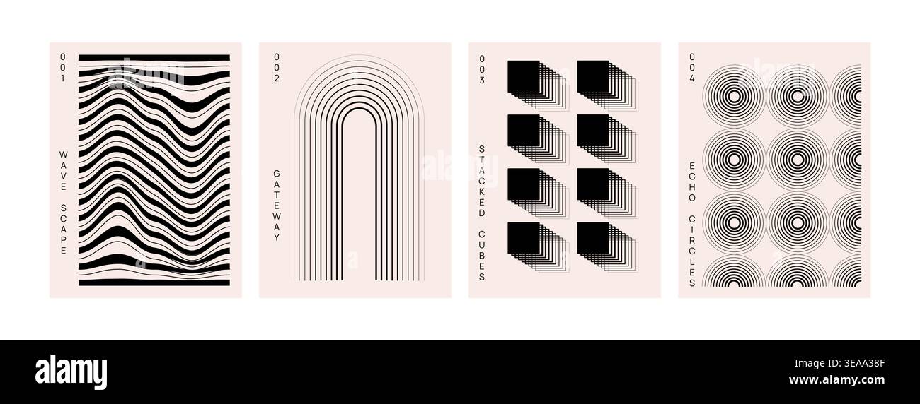 Brutalism Geometric Poster Stock Vector