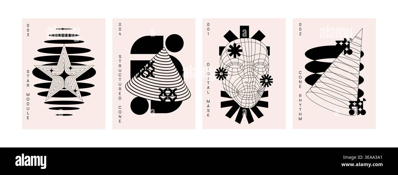Abstract Brutalism Poster Stock Vector