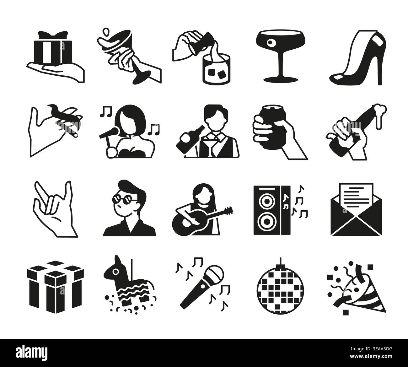 Party Celebration Icons Set Stock Vector