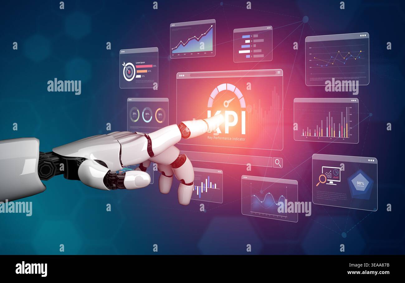 An AI assistant manages a business intelligence dashboard, tracking Key ...