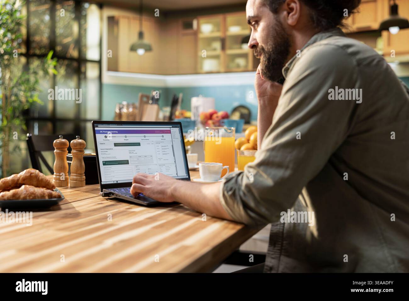 Package tracking on software, calling customer service, delivery status ...
