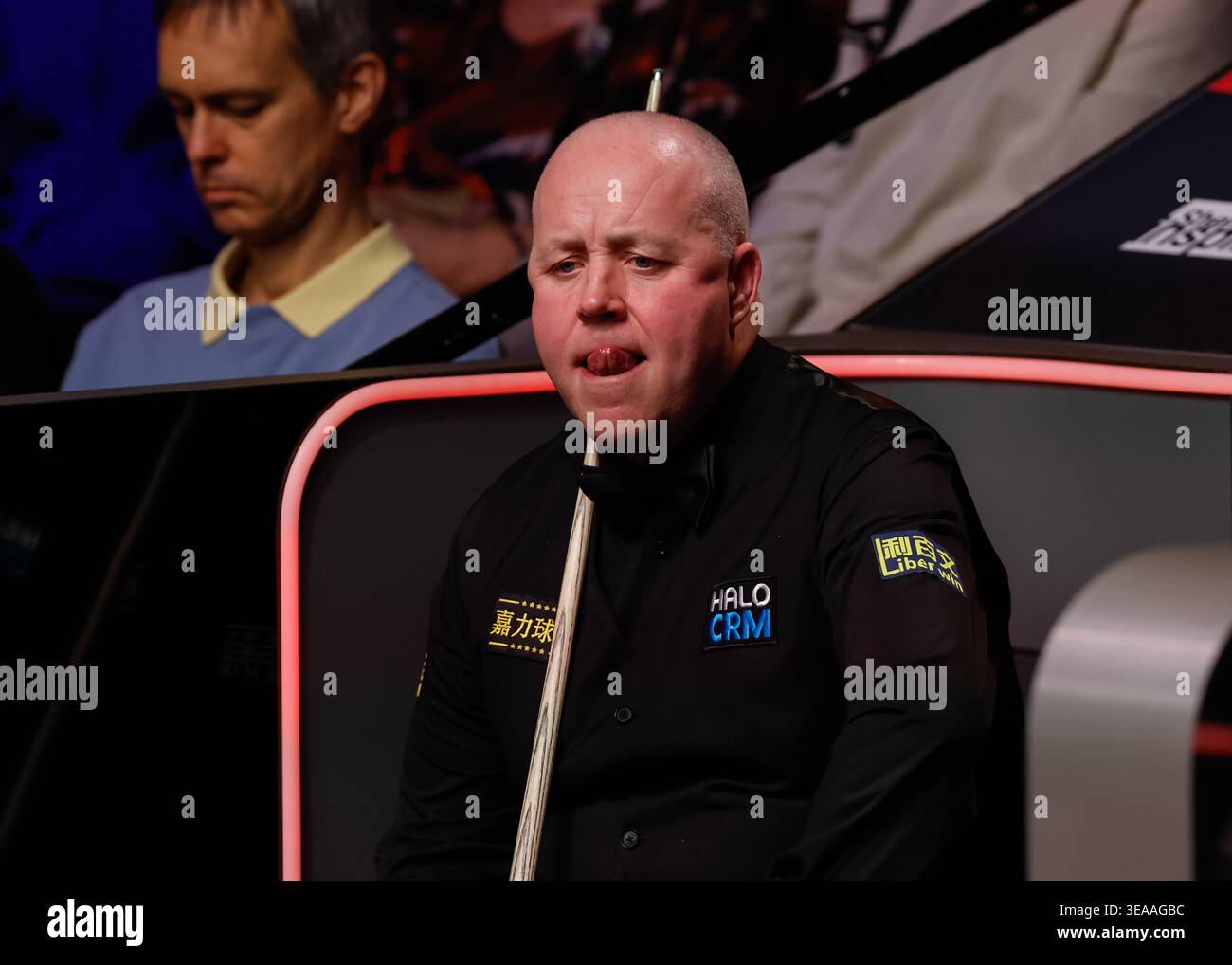sheffield-england-20th-april-2026-john-higgins-reacts-during-the
