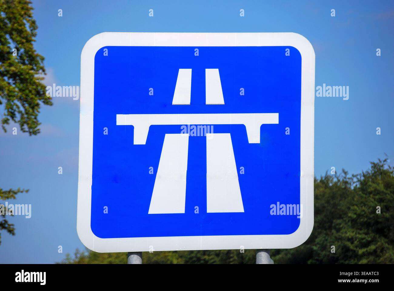 Motorway approach sign, M3 Motorway, Hampshire, England, United Kingdom ...
