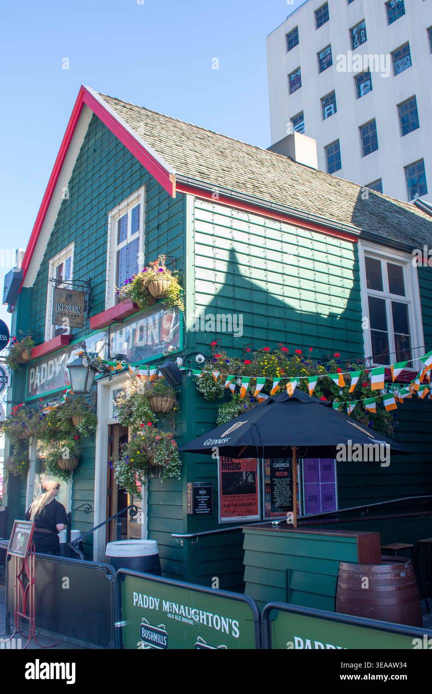 Paddy McNaughton's Irish Pub, Manchester Street, Christchurch Central City, Christchurch (Ōtautahi), Canterbury Region, South Island, New Zealand Stock Photo