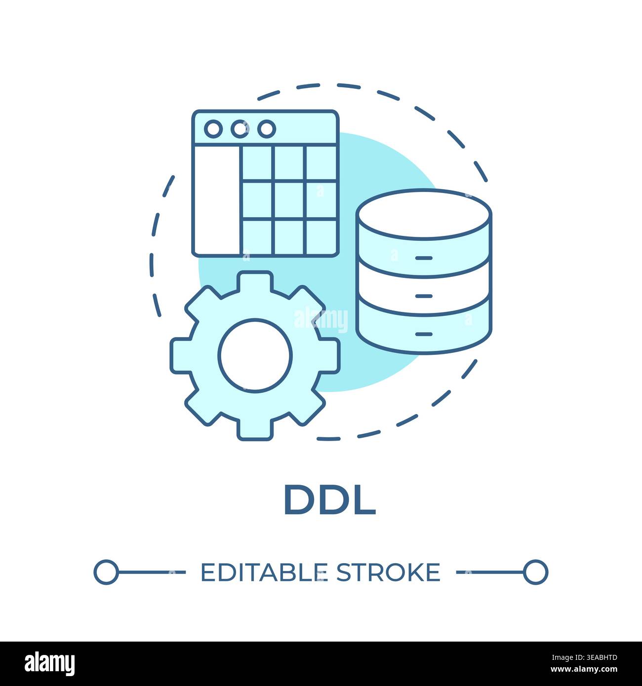 DDL soft blue concept icon Stock Vector