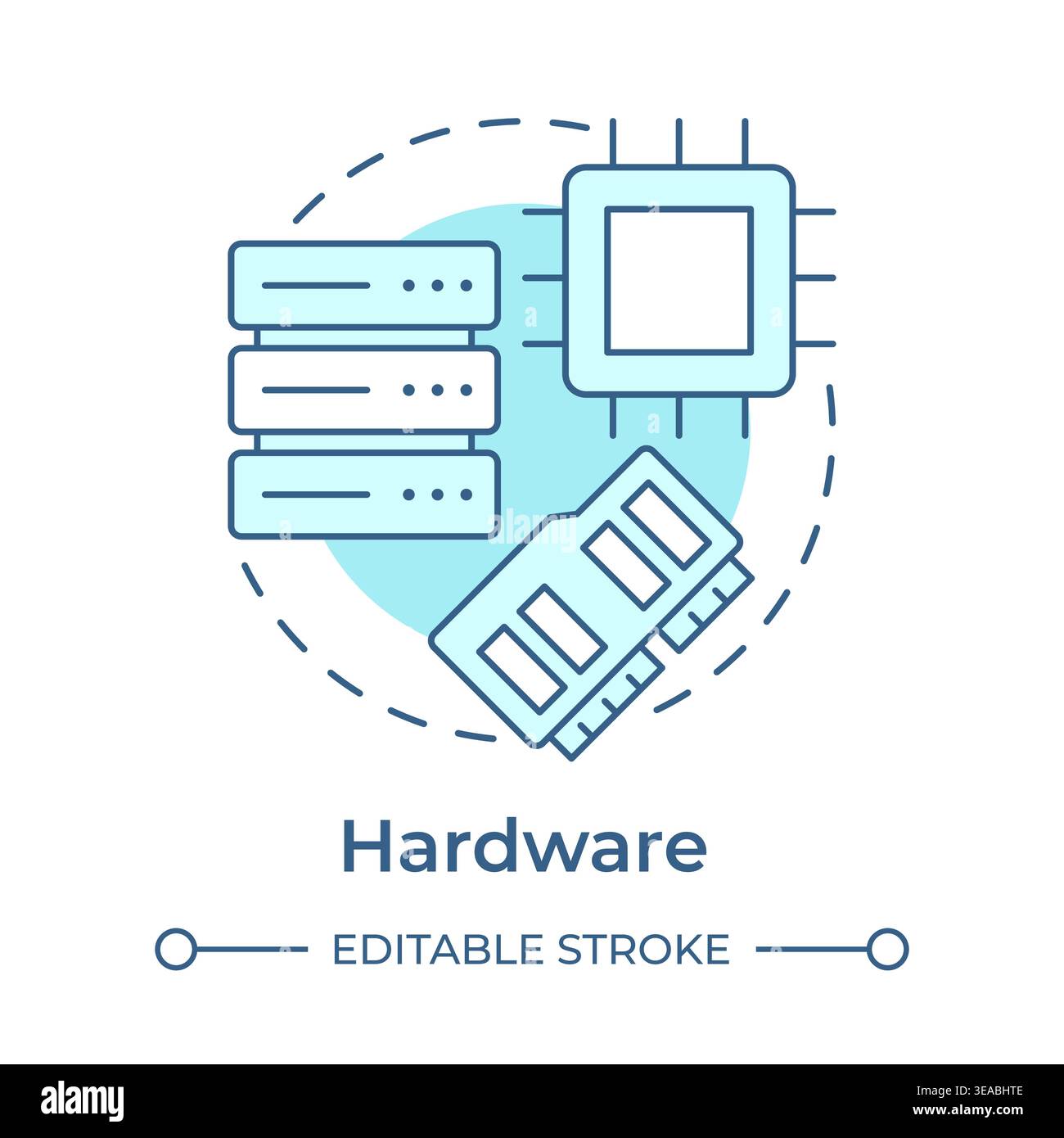 Hardware soft blue concept icon Stock Vector