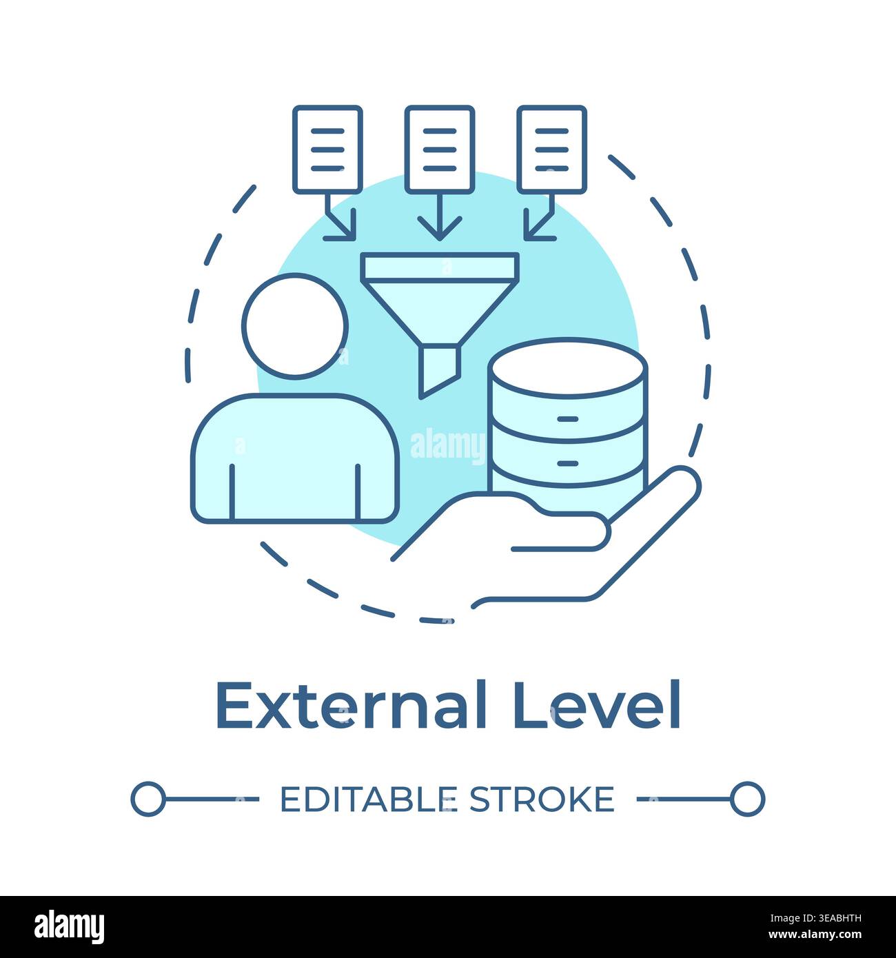 External level soft blue concept icon Stock Vector
