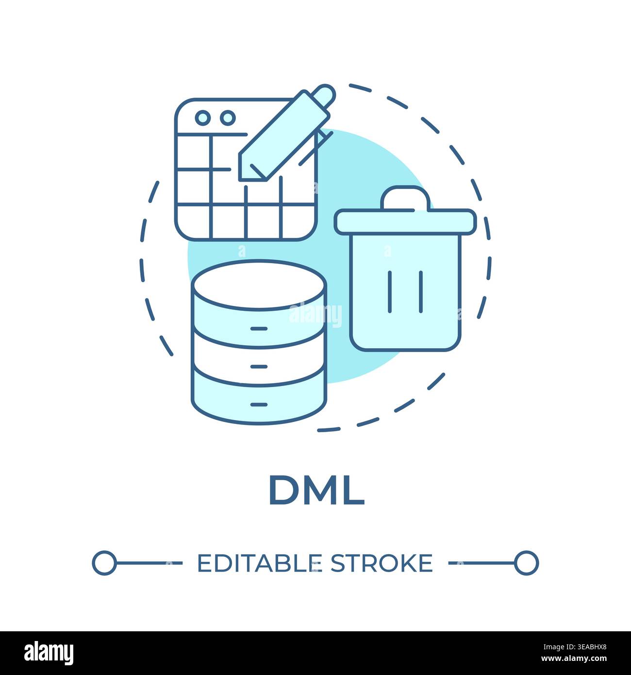 DML soft blue concept icon Stock Vector