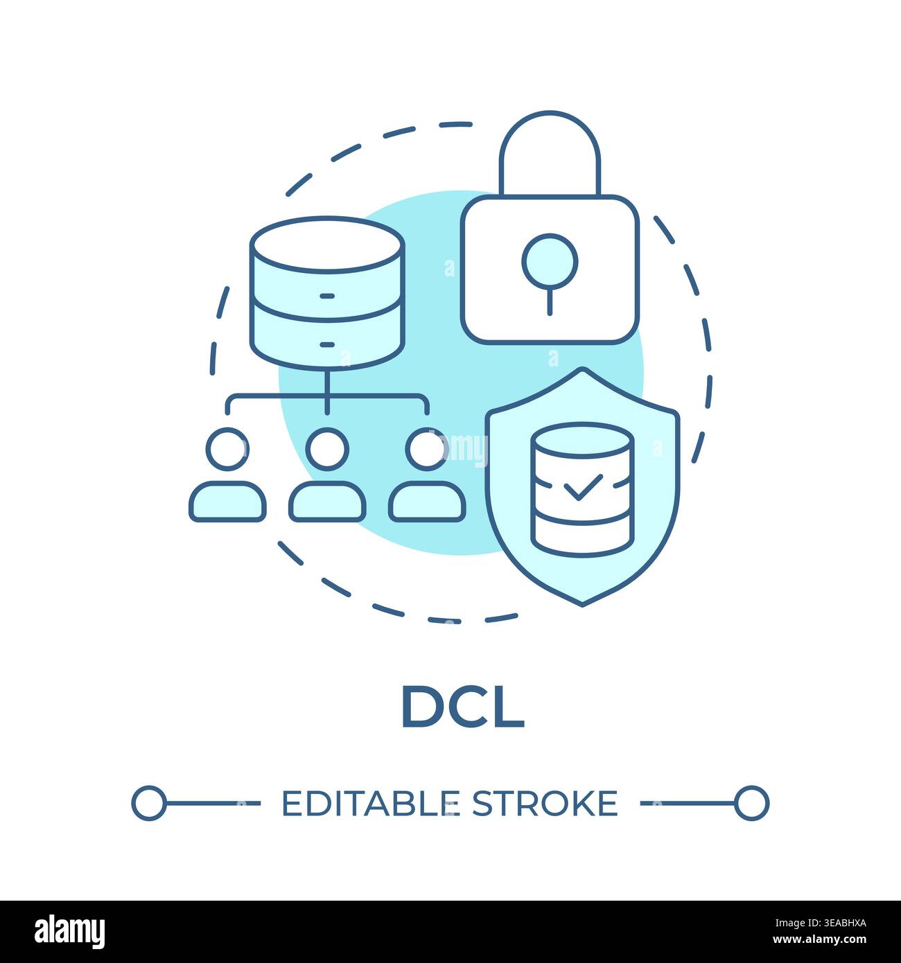 DCL soft blue concept icon Stock Vector