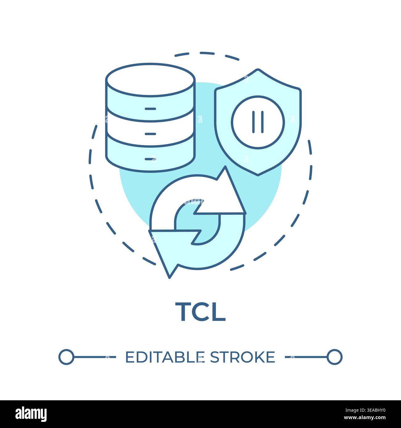 TCL soft blue concept icon Stock Vector