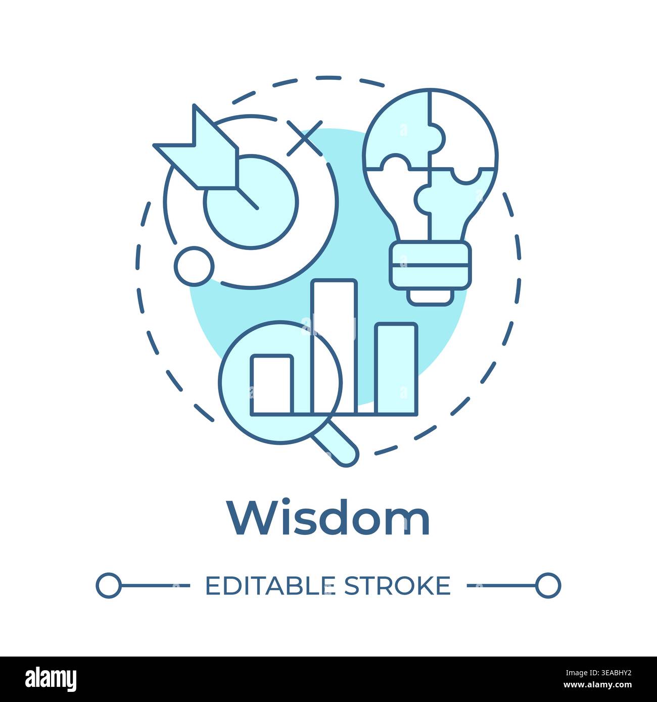 Wisdom soft blue concept icon Stock Vector