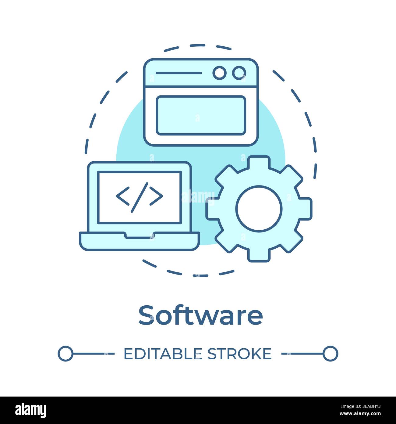 Software soft blue concept icon Stock Vector