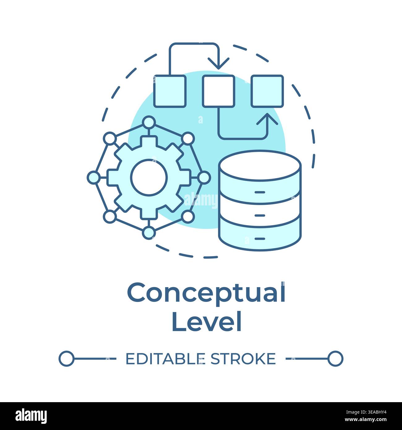 Conceptual level soft blue concept icon Stock Vector