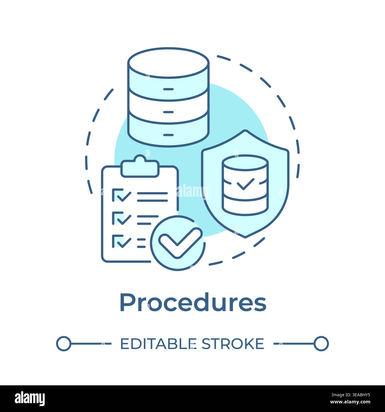 Procedures soft blue concept icon Stock Vector