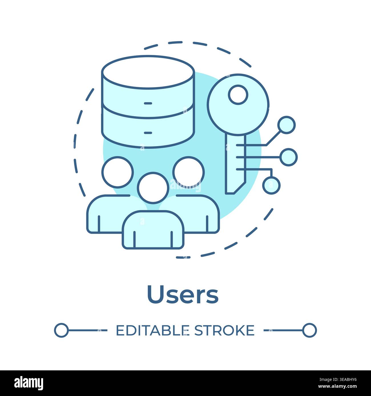 Users soft blue concept icon Stock Vector