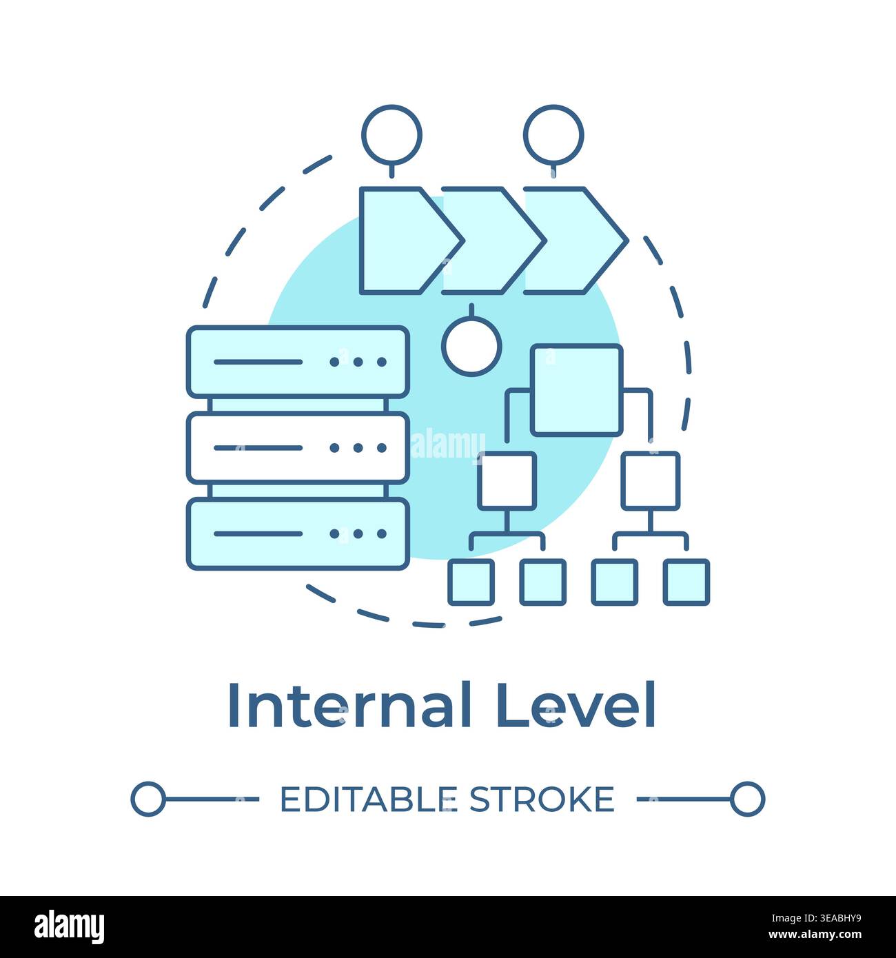 Internal level soft blue concept icon Stock Vector