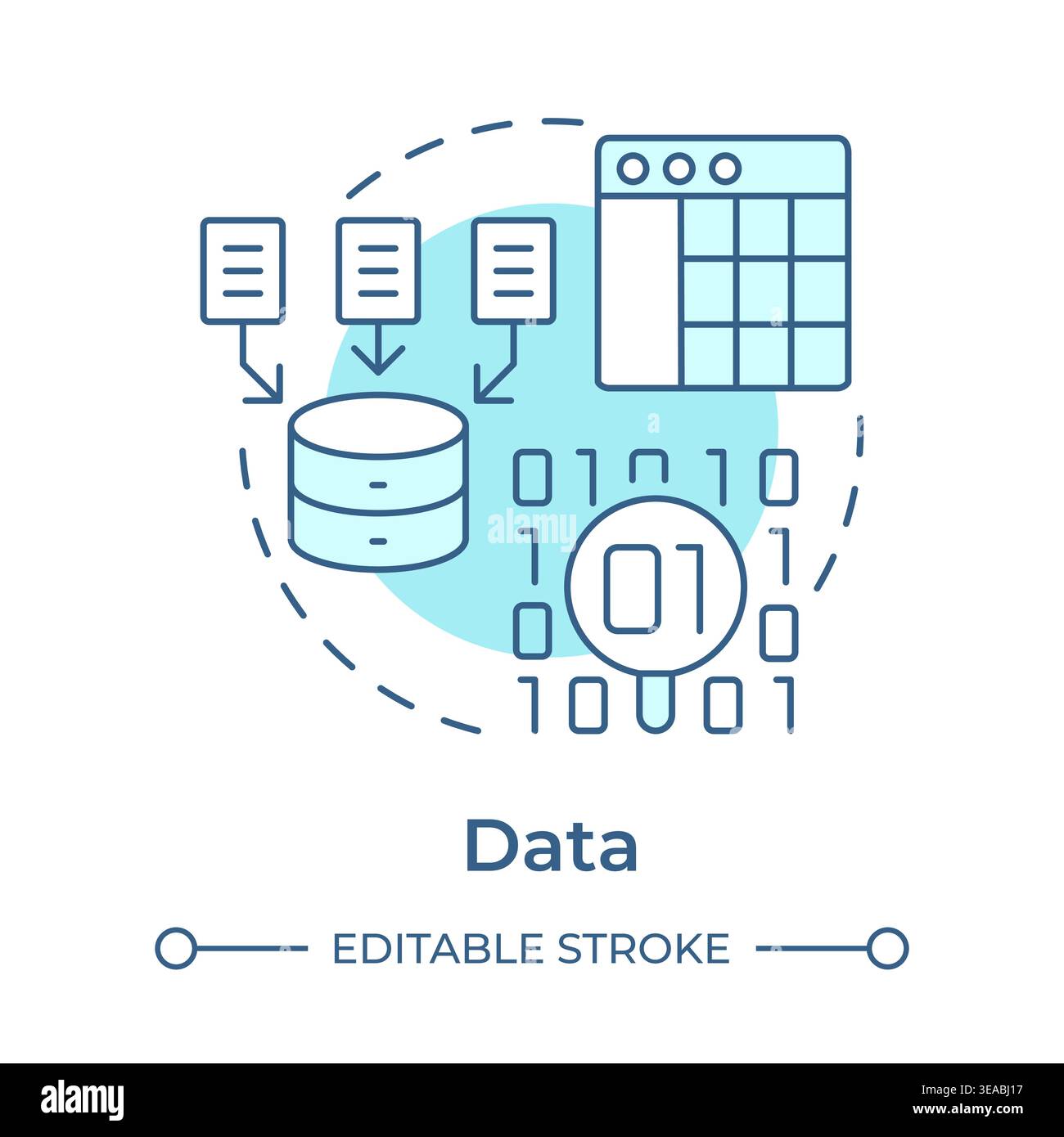 Data soft blue concept icon Stock Vector