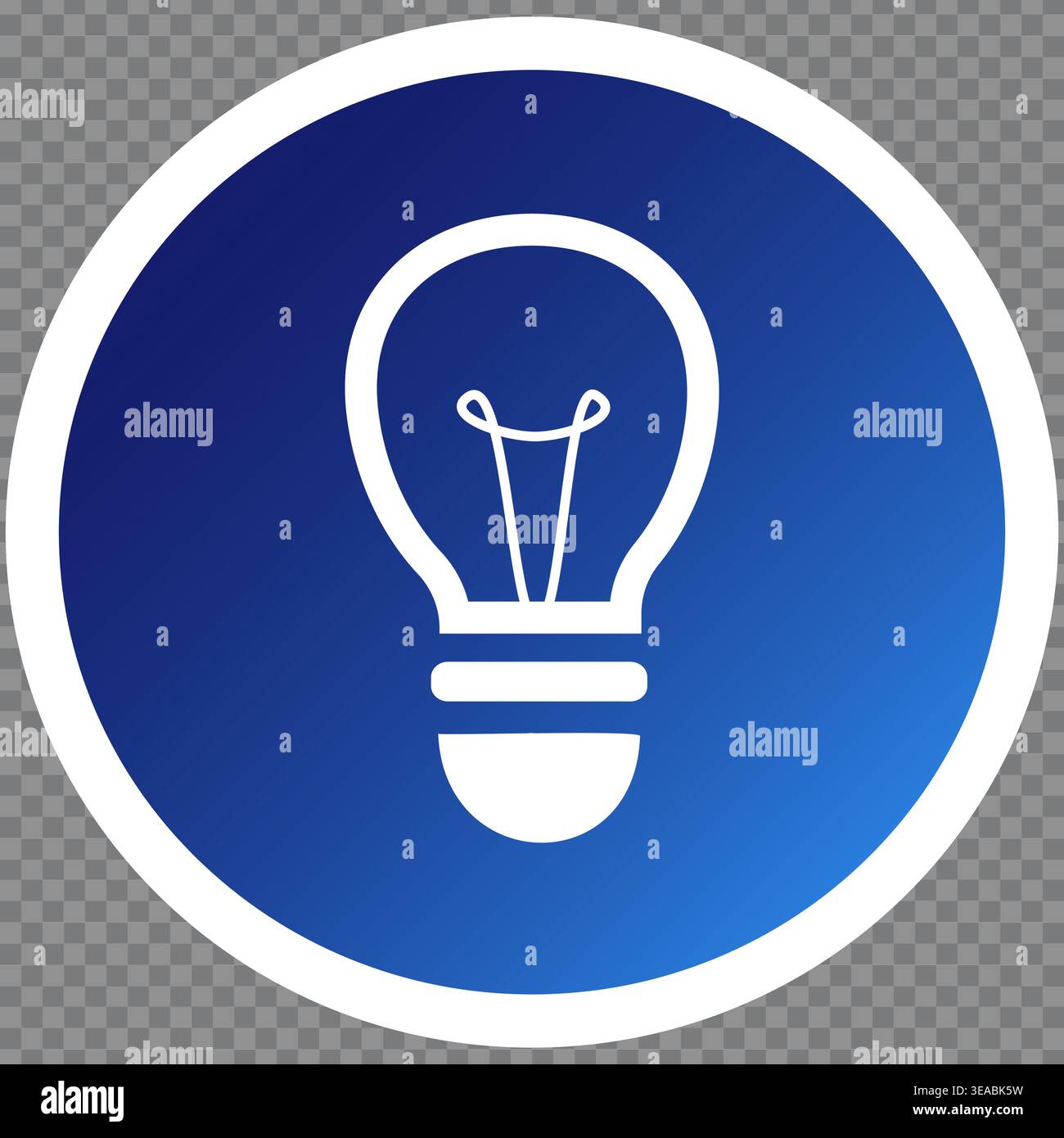 A Visual Representation of a Light Bulb Icon Against a Blue Gradient Background Stock Vector