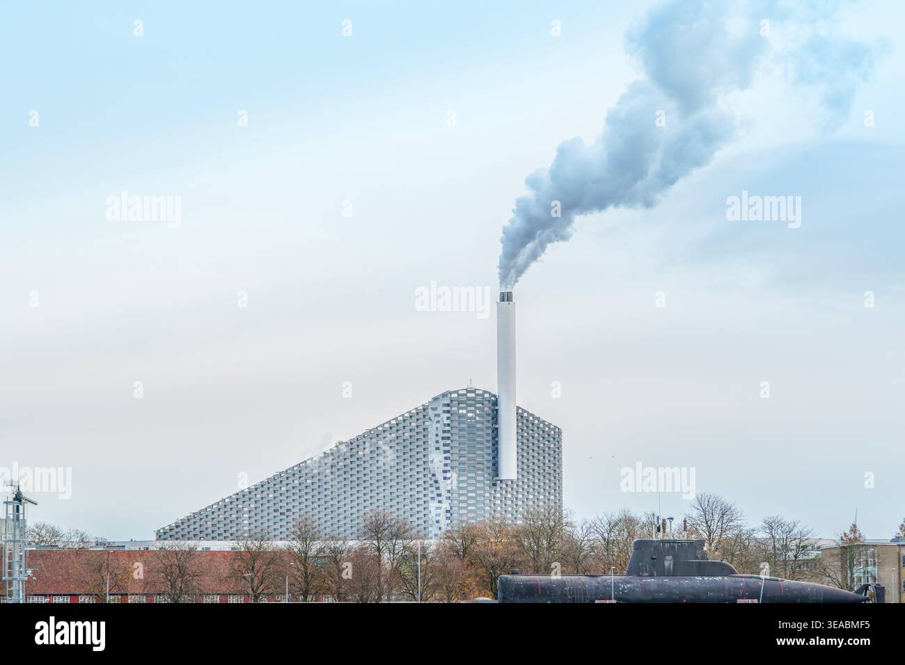 CopenHill Waste to Energy Plant with Smoke Stack and Ski Slope ...