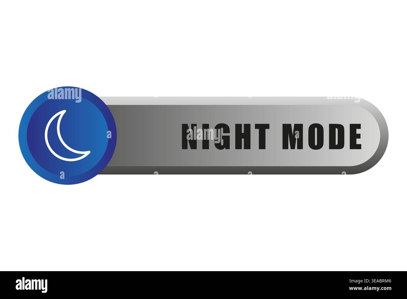 Vector Night Mode button. UI dark theme switch. Crescent moon icon. Stock Vector