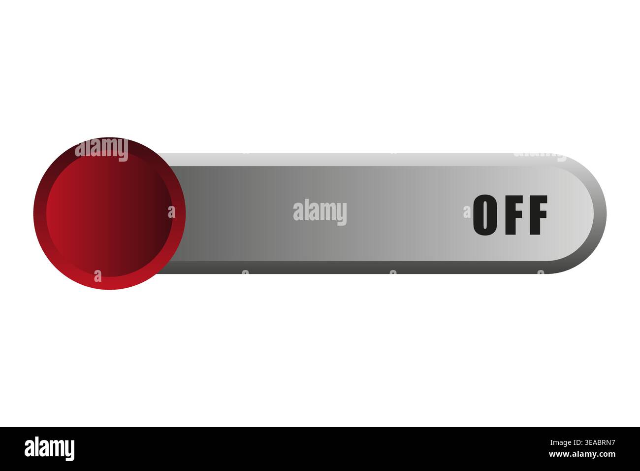Vector toggle switch design. OFF button interface element. Modern user interface control. Stock Vector