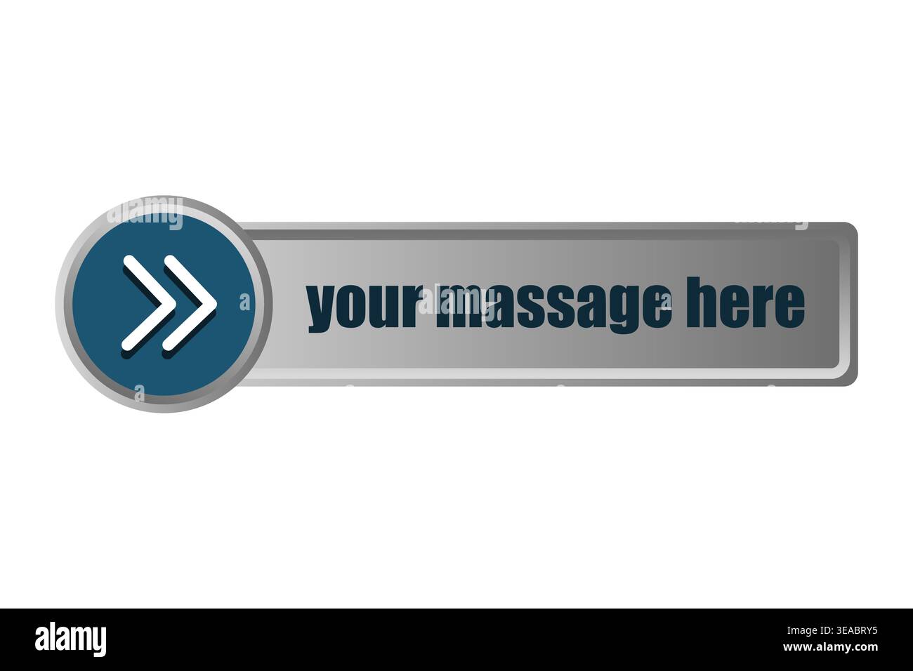 Vector forward button. User interface element. Metallic glossy design. your massage here banner. Stock Vector