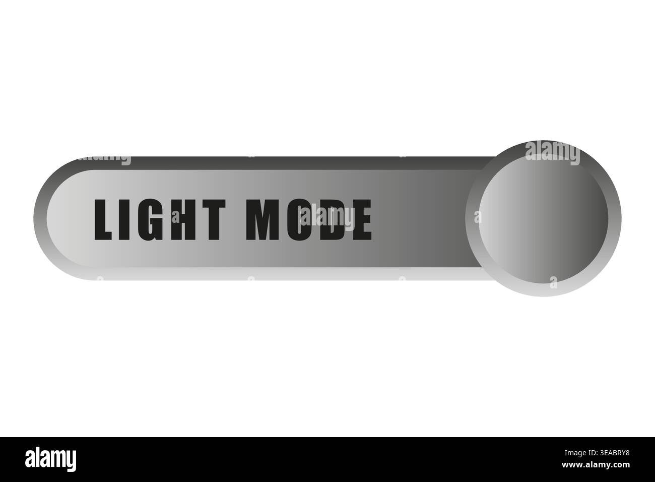Vector light mode switch. User interface button. Toggle element control. Gray and white modern design. Stock Vector