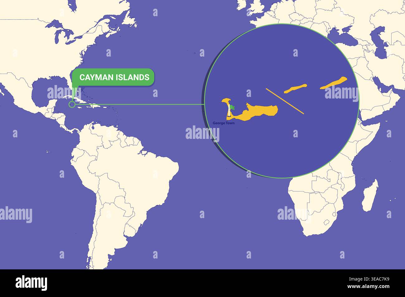 Map of cayman islands hi-res stock photography and images - Alamy
