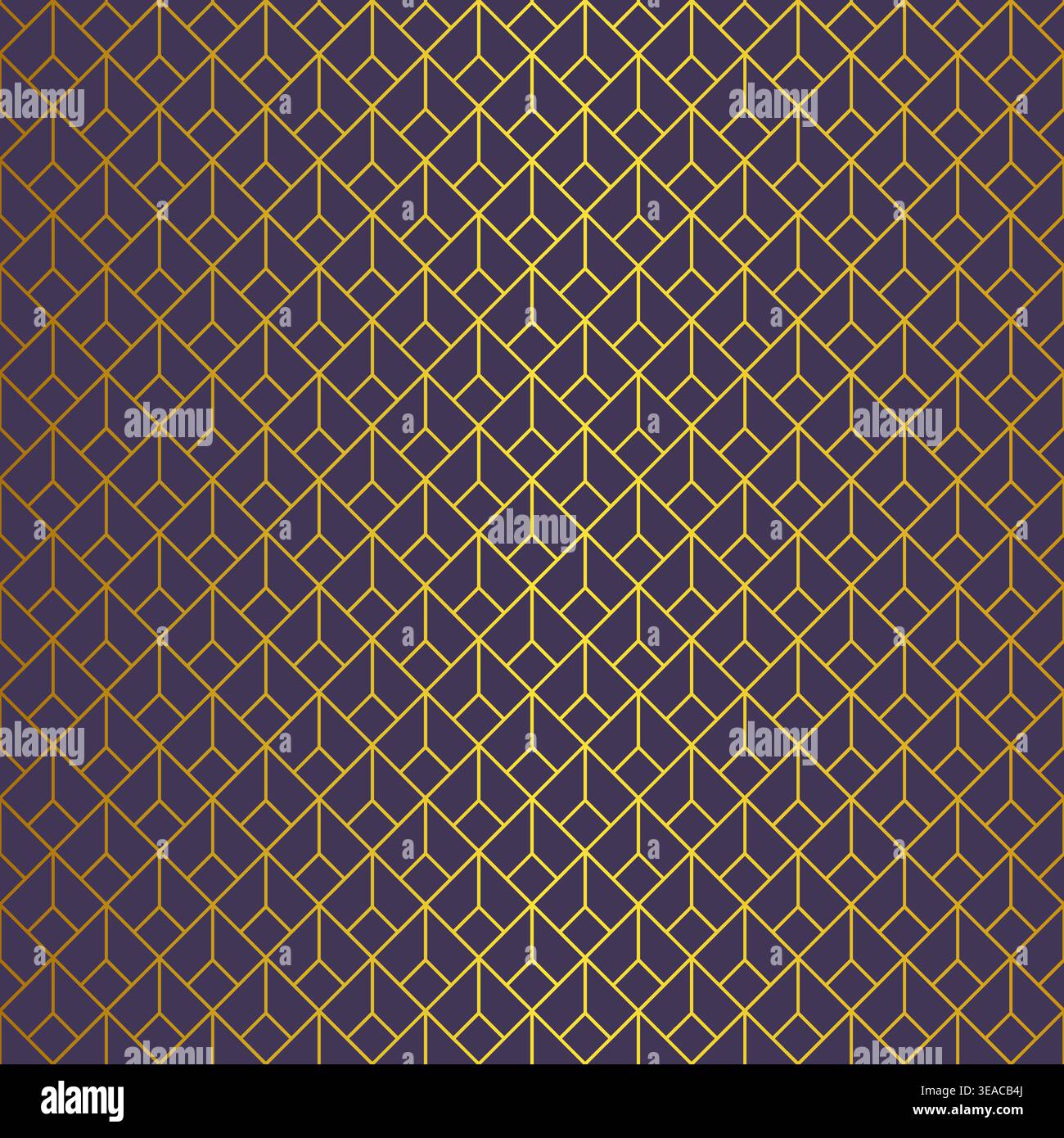 Golden Linear Geometric Pattern Background, Vintage Vector Illustration Stock Vector