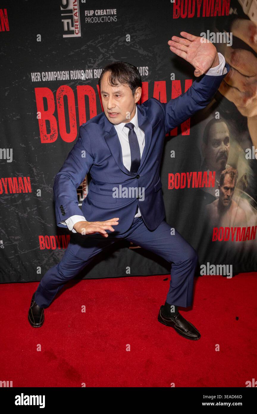 John Ozuna beim Screening des Films Bodyman im Fine Arts Theater. Los ...