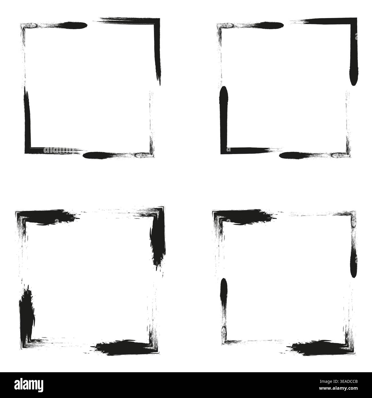 Hand drawn frame. Sketch border element. Rough line vector. Black artistic frame. EPS 10. Stock Vector