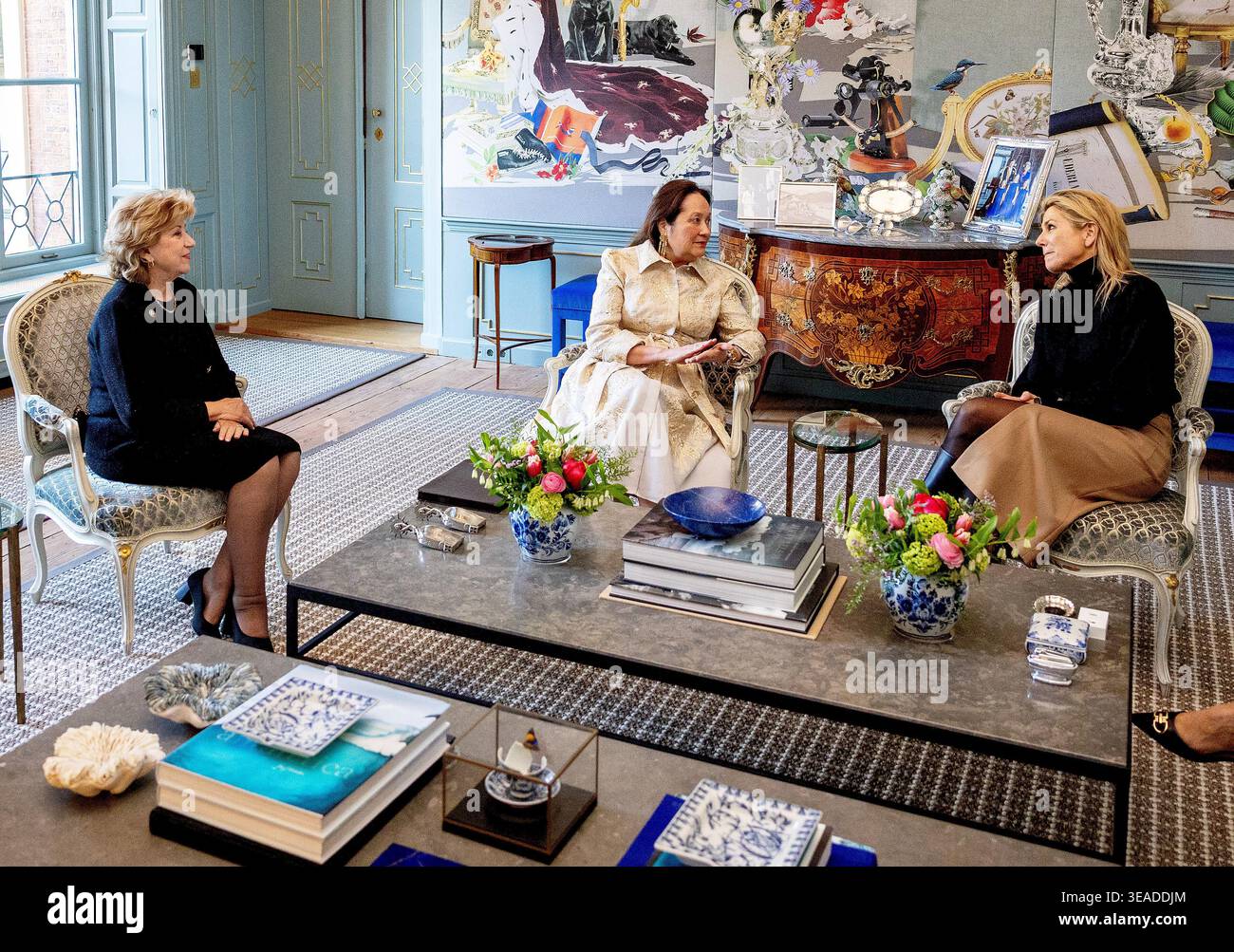 Queen Maxima during a meeting with the First Lady of Texas, Cecilia ...