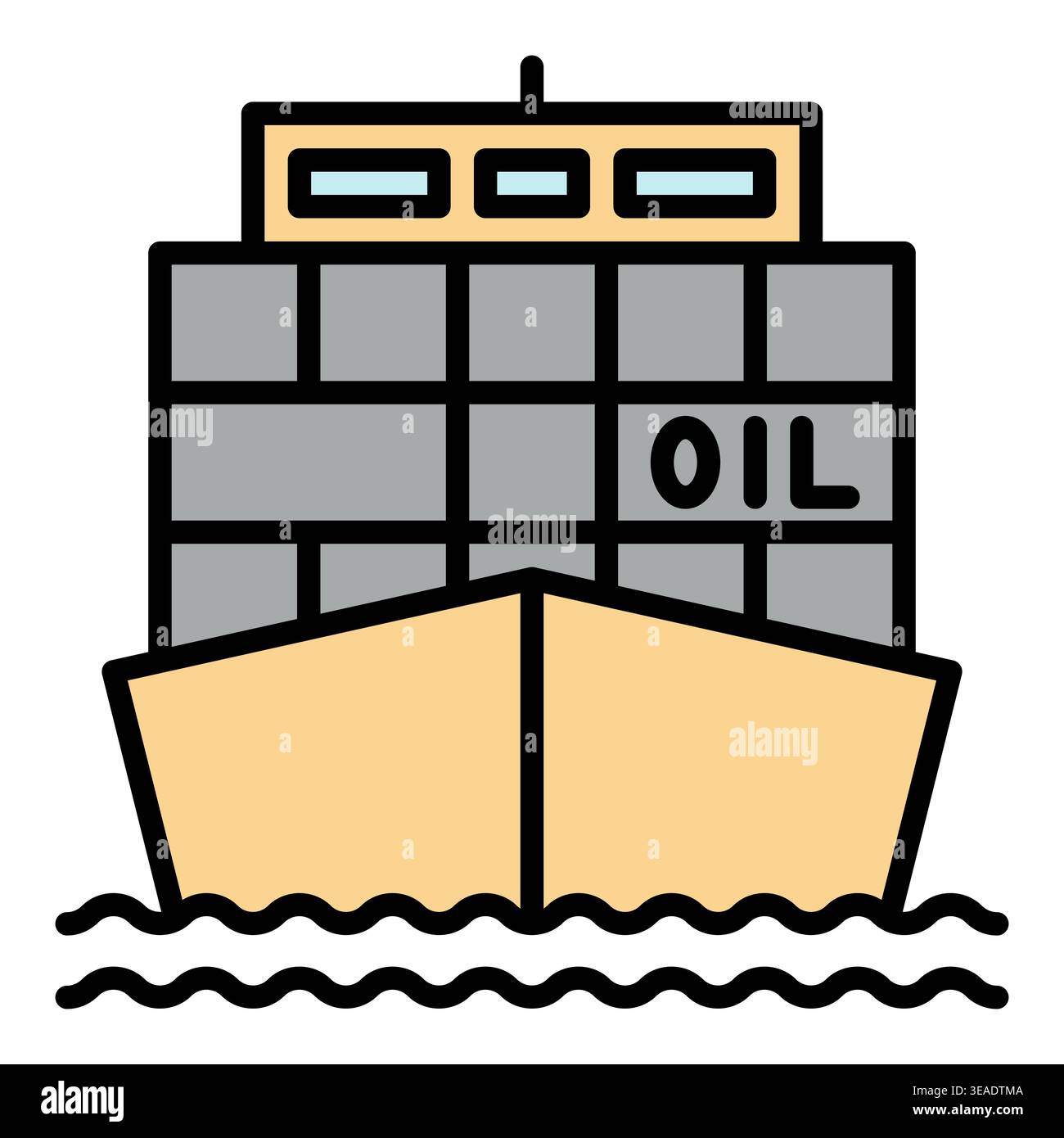 Oil tanker or ship vector concept colored icon or design element Stock Vector