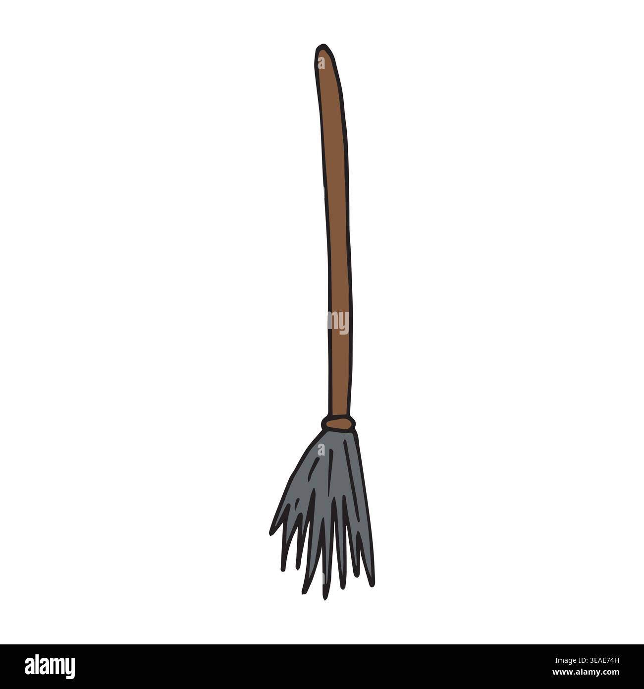Vector hand drawn broom silhouette Stock Vector