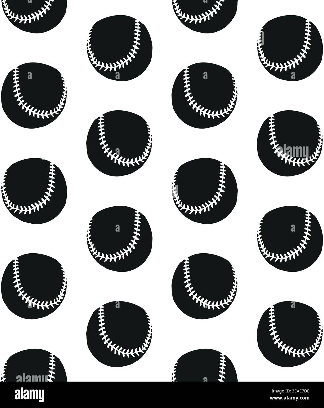 Vector seamless pattern of baseball bal Stock Vector