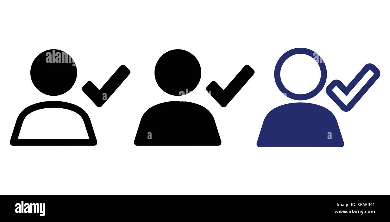 Illustrative depiction of user verification and approval status through ...