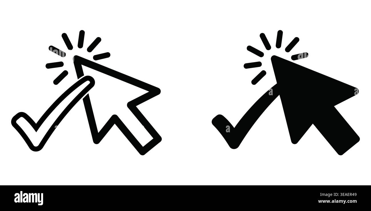 Visual representation of computer mouse clicks with glowing cursor ...